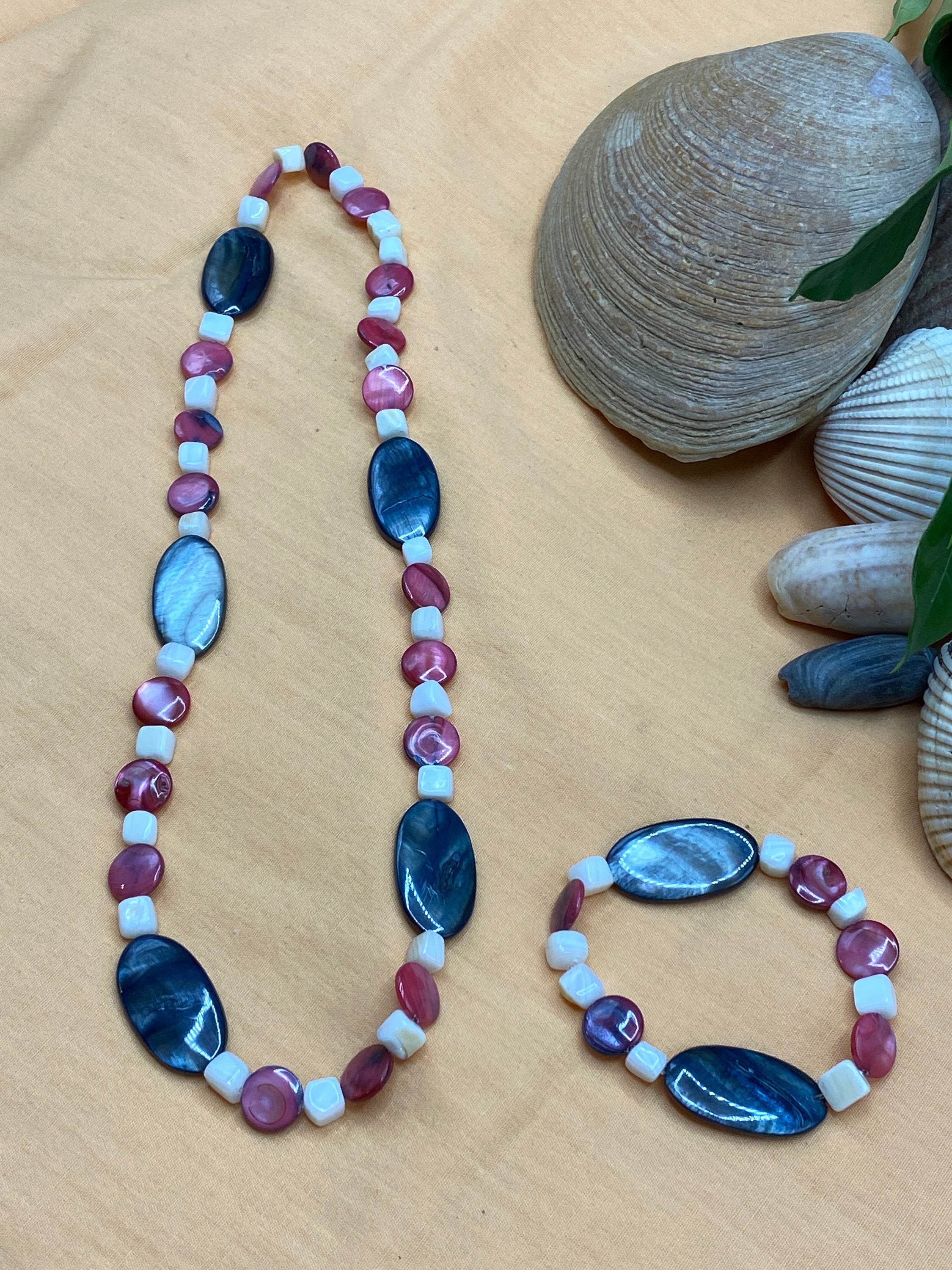 Mother of Pearl Shell Chakra Jewelry | Bohemian Tribal Shamanic Necklace & Bracelet - Mama’s Malas jewelry